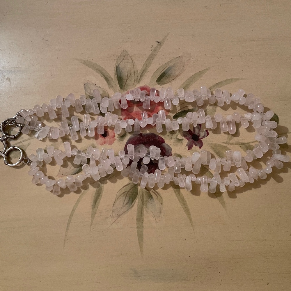 Rose Quartz Women's Necklace Choker Simple Feminine